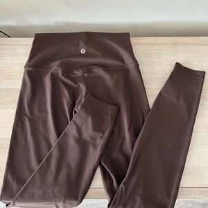 Lululemon Align High Rise 28 length pant- color espresso size 6
